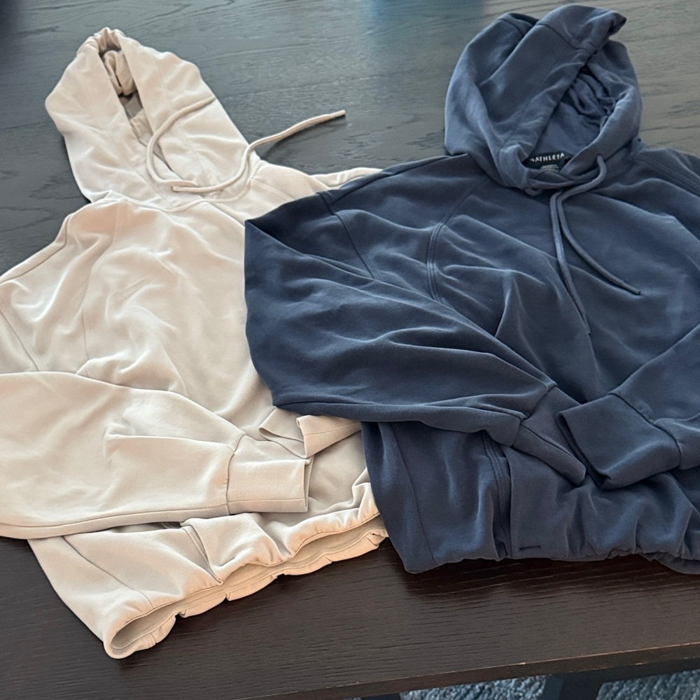 Athleta Beige and Navy Hoodies XXS